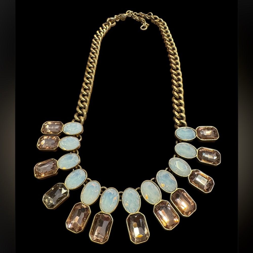 J. Crew Opalescent & Rose Crystal Brulee Necklace